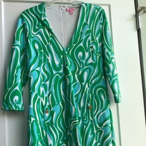 Lily Pulitzer green and blue shift dress